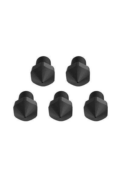 Karll Set of 5 nozzles for Guider2S Flashforge 3D printer, brass, black, 0.6 mm