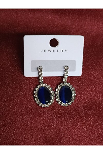 Avcıoğlu Aksesuar أقراط نسائية على شكل عين القطة بيضاوية من حجر الزركون الكري...