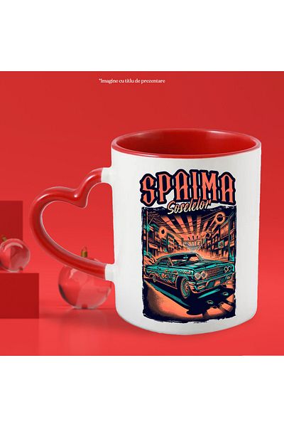 StoryGift Romania Cana Spaima Soselelor, Masina Vintige Cursa Ilegale Viteza, 330ml, Ceramica Cu M, Cu ,stg