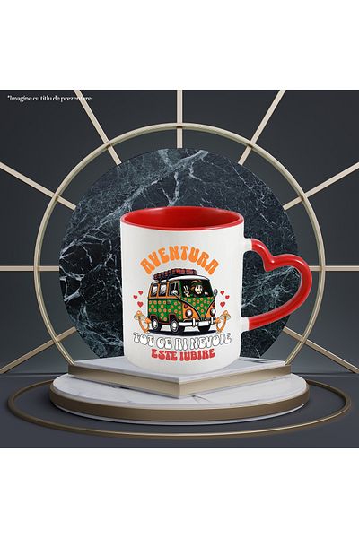 StoryGift Romania Car Adventure Mug All You Need Is Love, 330ml, Ceramic with Ini Handle, With, STG.