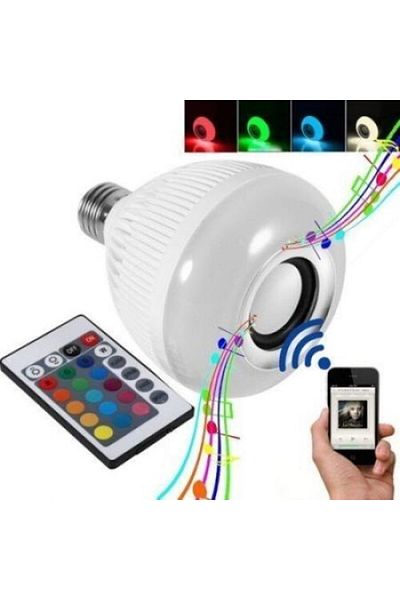 MACVI Macvi® LED speaker bulb, normal socket, 12 W, Bluetooth and remote control