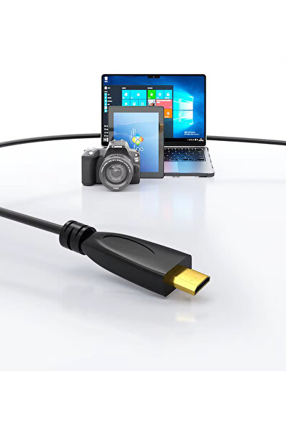 Derwell 3 Metre 3mt Micro Hdmi To Hdmi Çevirici Mikro Dönüştürücü Adaptör Tv Kablosu Tablet/Laptop Cabble