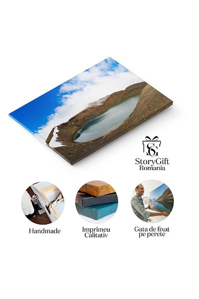 StoryGift Romania Tablou Canvas 70 X 50cm Lac Intr-o Calda Volcanica, Krafla, Islanda, Vulcanic, Cald,stg
