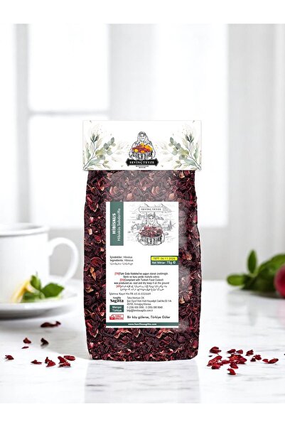 Organik Teyze Sevinç Hibisküs, Bamya Çiçeği, Mekke Gülü, Nar Çiçeği, Hibiscus Sabdariffa 75g