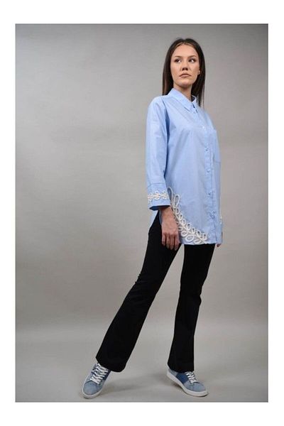 Y TWO WOMEN SONIA COTTON OXFORD SHIRT Baby Blue S-M