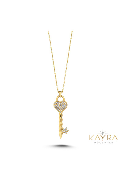 Kayra Mücevher Anahtar Altın Kolye AKM234