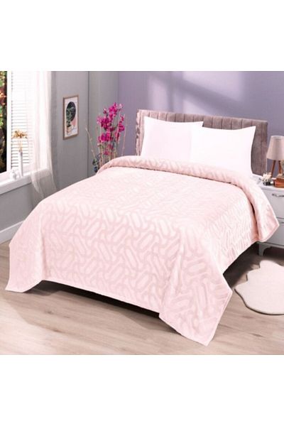 mink tekstil Patura embosata 200x220cm, Monk, geometric roz 533