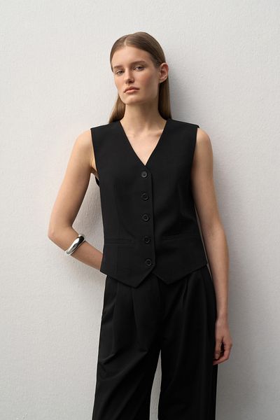 mathilda store Women's Black Limited Edition V-Neck Vest