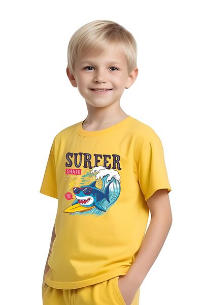 FYK KİDS Children's T-Shirt-Capry Surfer Printed Bottom-Top Set