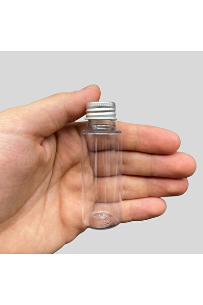 makrobay 10’lu 30 ml Şeffaf PET Şişe – Alüminyum Kapaklı, Hediyelik Boş Şişe,...