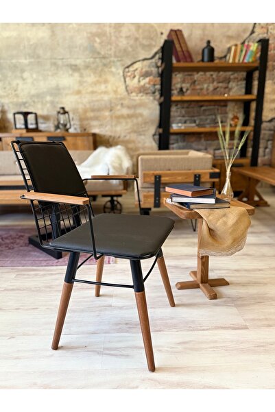 NT Concept Ntconcept Vitra Sandalye Kollu Tel Ahşap Sandalye
