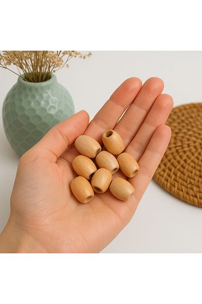 TAHAHAMAK 16mm Oval Almond Model Varnished Wooden Board Beads (40 Pieces)