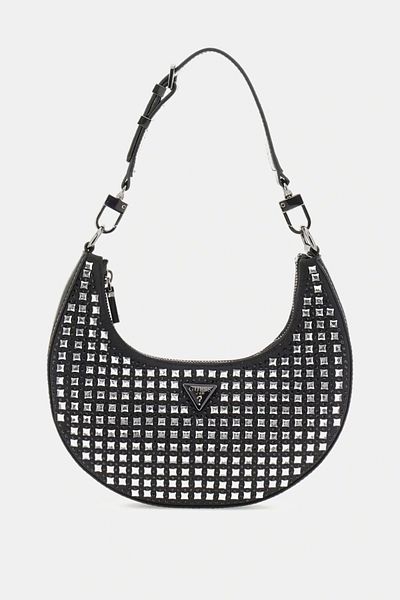 Guess Lua Small Hobo Women's Black Shoulder Bag Hwım9205010-Bla