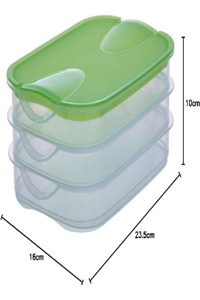 Rival Fridge Box 3 Layer Flat Set Assorted, 23.5x16x10 cm – Space-Saving Storage