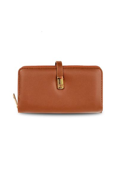 Mio Gusto Tan Color Zippered Women's Wallet