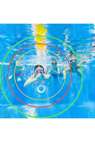 Aidehuakeji Set of 3 diving rings, 80 cm diameter, multi-colored, Aidehuakeji