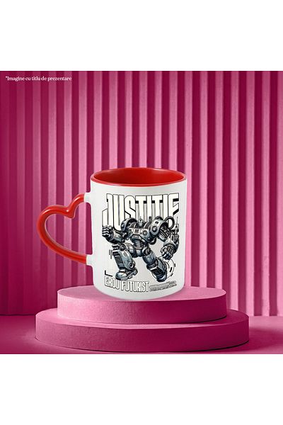 StoryGift Romania Mug Strong Robot Warrior Justice. Futuristic Hero, 330ml, Ceramic with Handle, With,STG.