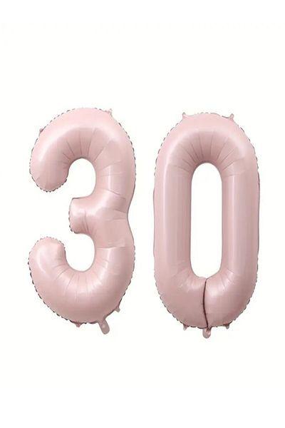 party mix 70 cm Vintage Soft Pink Number Foil Balloon |   Party & Birthday Ornament |   Number Balloon