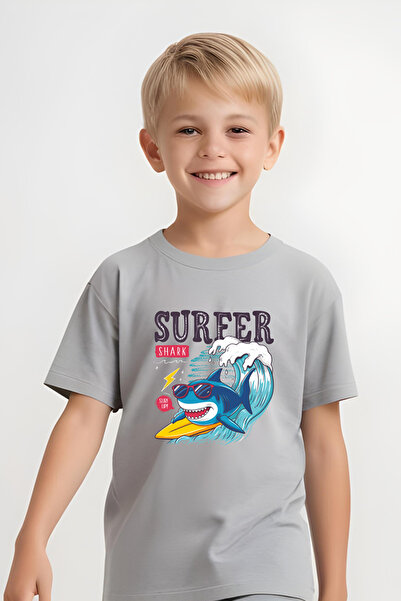 FYK KİDS Children's T-Shirt-Capry Surfer Printed Bottom-Top Set