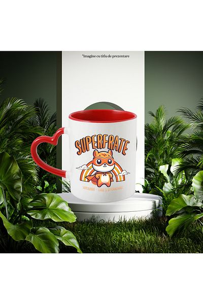 StoryGift Romania Super Brother Mug - Superhero, Courage and Determination, 330ml, Ceramic with Heart Handle, With,STG.