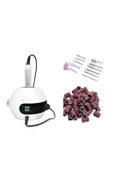 RİO BEAUTY Professional Electric Nail Drill Rio Nasp, 30000 Rpm, Aluminum, Dual Direction, 11 Accessories, Lcd