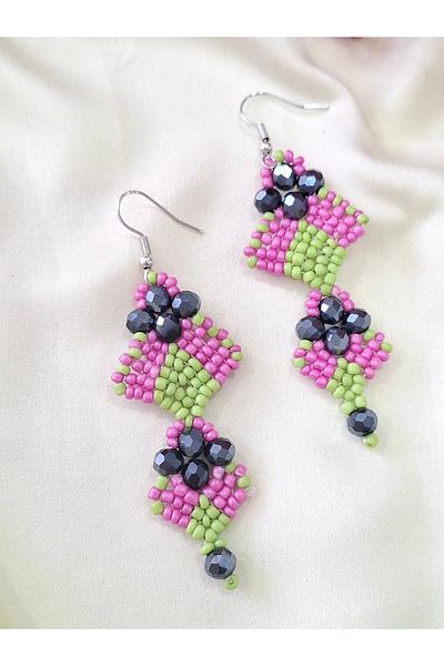 İPAR AKSESUAR SAND BEADS EMBROIDERY HANDMADE EARRING