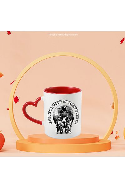StoryGift Romania Family Mug for children, legacy ASTRONAUT IN DEVENIRE, 330ml, Ceramic with Handle in, With, STG