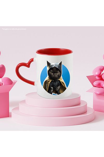 StoryGift Romania Superhero Cat Portrait Mug, Batman Custom Cat, Custom Cat, With, STG.