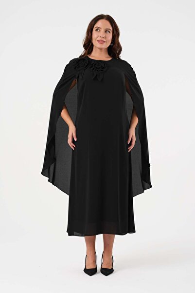 Gemko فستان بتفاصيل زهور - أسود