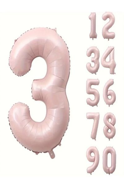 party mix 70 cm Vintage Soft Pink Number Foil Balloon |   Party & Birthday Ornament |   Number Balloon