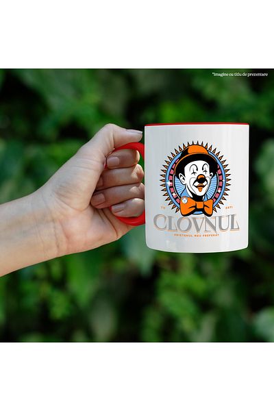 StoryGift Romania Mug you are my favorite clown funny friend BFF, 330ml, Ceramic with Red Handle, With,STG.