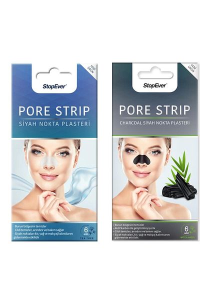 StopEver Carbon & Pore Strip Blackhead Plaster 2 Pack (Normal Active Carbon)