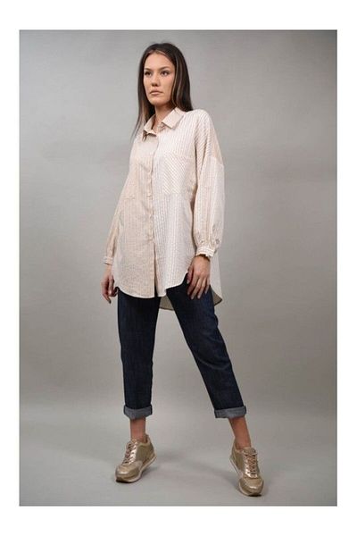Y TWO WOMEN BALOCCO STRIPED OXFORD SHIRT Beige ONE SIZE