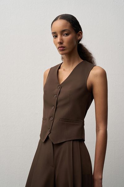 mathilda store Women's Bitter Brown Limited Edition V-Neck Vest