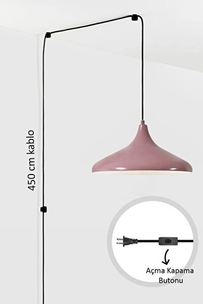 Bamyum Champion Lila Fişe Takılabilir Tekli Avize Sarkıt Salon Mutfak Oturma ...