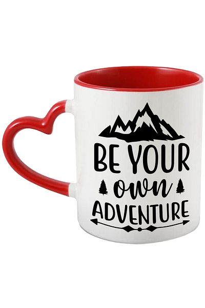 StoryGift Romania Mug with illustration showing mountains and the message "Be your own adventure", With ,STG
