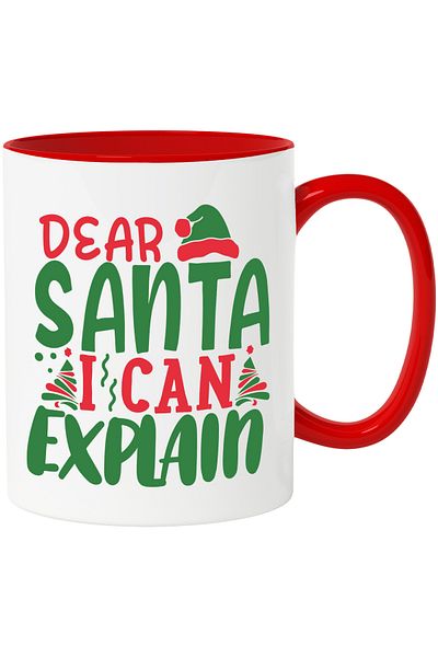 StoryGift Romania Mug for those who want to explain things to Santa Claus with Red Handle, With Handle, STG