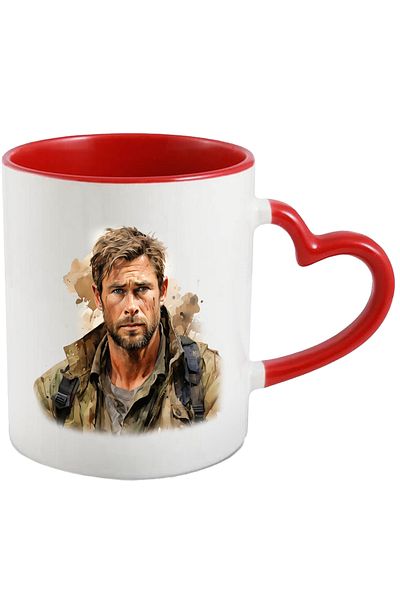 StoryGift Romania Mug With Chris Hemsworth, Famous Actor, Movies, Hollywood, Multicolor 330 ml, Wax, With ,STG