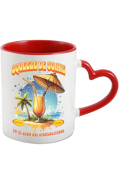 StoryGift Romania Sun Squeeze Mug_ Adds Cocktail Shine, 330ml, Ceramic with Ini Handle, With, STG
