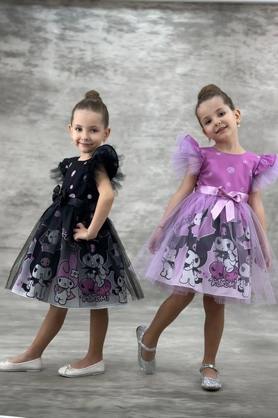 DeKuBaby Щампована тюлена пухкава пола, рокля за рожден ден за момиче, костюмирана и за парти