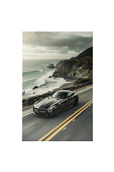 StoryGift Romania Tablou Canvas Autoturism Marca Mercedes De Culoare Negru Pe...