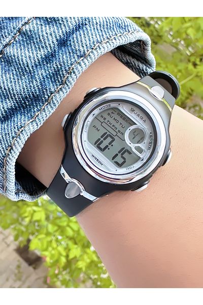 Ferrucci Jaga Black Silicone Cord Watch with Gray Detailed Stopwatch