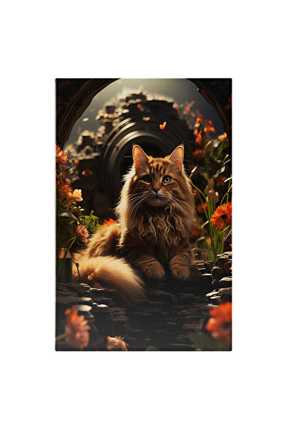 StoryGift Romania Tablou Canvas: Ascunzișul Înflorat Pisica Și Căutarea Sa Pe...