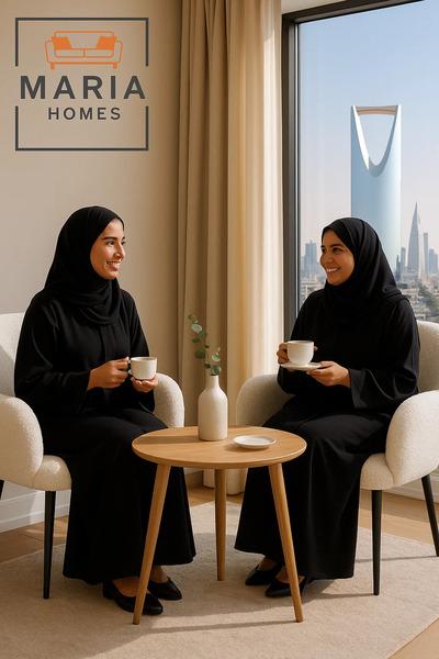 MARIA HOMES White Bouclé Accent Armchair – Cozy Upholstered Lounge Chair with Black Legs for Home or Office