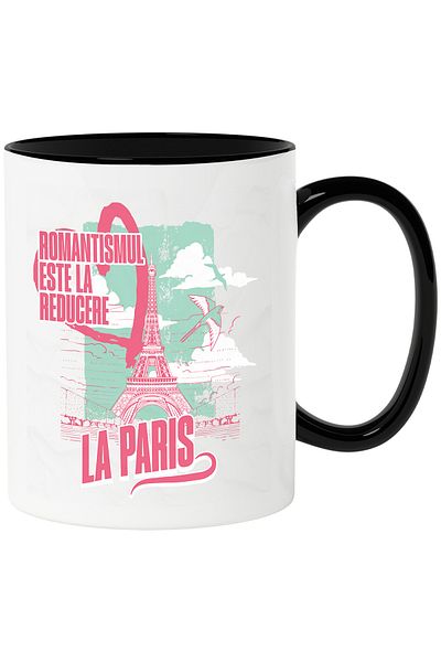 StoryGift Romania Eiffel Tower Mug Paris City of Love Text Romance Is On Sale, 330m, With ,STG