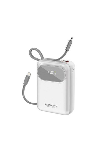 Promate Ultra-Fast™ Ultra-Compact Power Bank 35W 20000mAh - White - PowerPod-20
