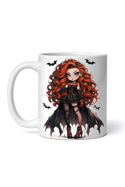 OEM Cană albă personalizată, păpușă demon Amora, INOVATIX®. 330ml