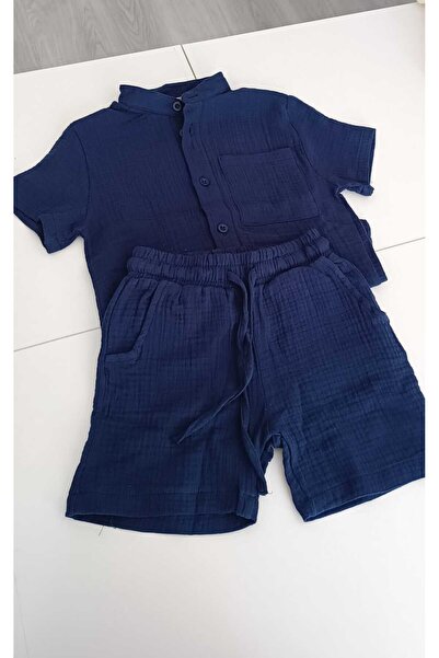 kr kids Boy's Muslin Bottom Top Set