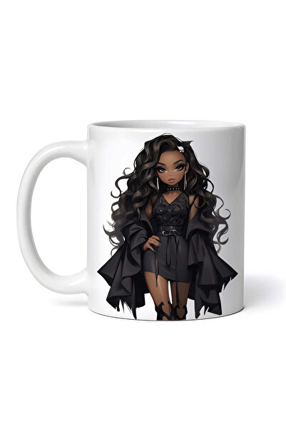 OEM Cană albă personalizată, Păpușa Catlin Demon, INOVATIX®. 330ml