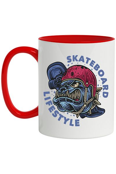StoryGift Romania Mug With Message In English Skateboard Lifestyle, Skate, Helmet, Dog, Collar, Many, With, STG